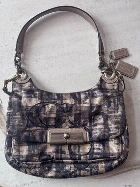 Coach Kristin shoulder bag crossbody gold hardware gold patterned color